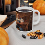 Hank & Biscuit Workshop Mug — Rustic Carpenter Cartoon Coffee Cup (11oz, 15oz)