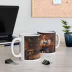 Hank & Biscuit Workshop Mug — Rustic Carpenter Cartoon Coffee Cup (11oz, 15oz)