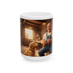 Hank & Biscuit Workshop Mug — Rustic Carpenter Cartoon Coffee Cup (11oz, 15oz)